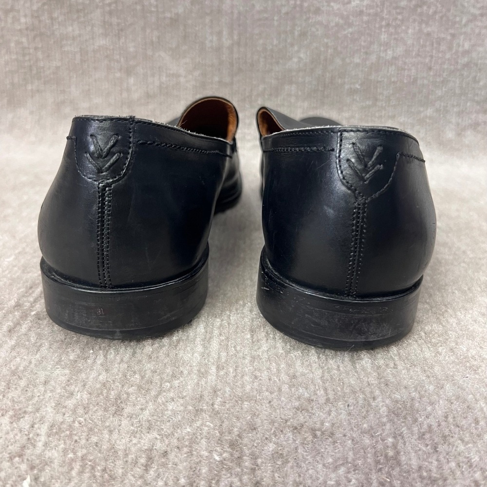 John Varvatos Black Leather Slip On Loafer Shoes Men Hand Made Italy Size 10 - Picture 10 of 16